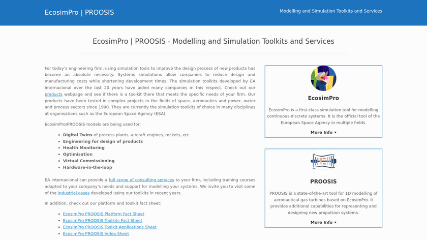 EcosimPro Landing Page