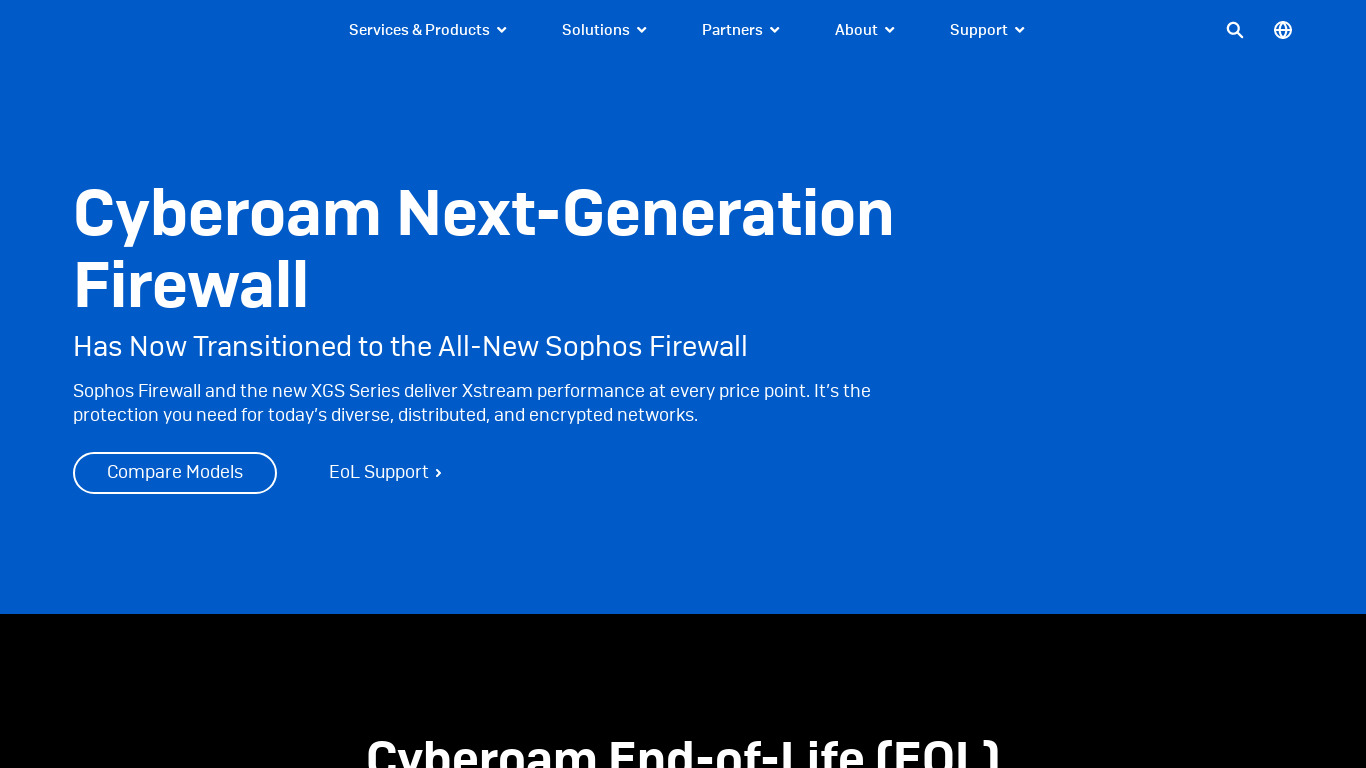 Cyberoam NGFW Landing page