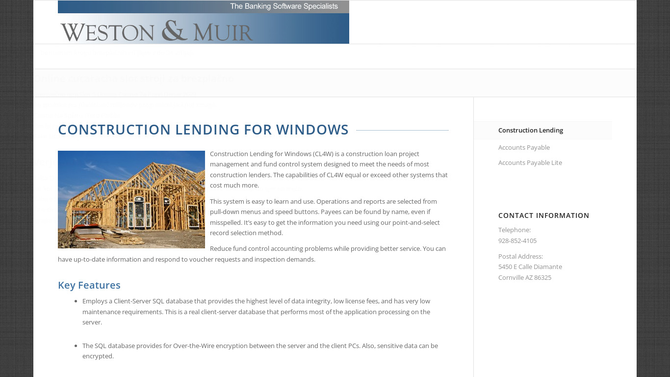 Construction Lending For Windows Landing page