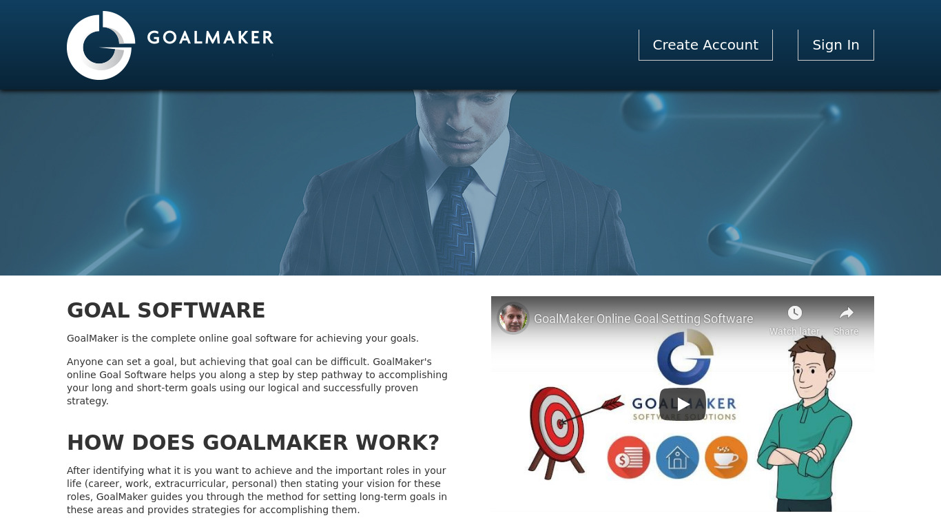 goalsettingwebsite.com GoalMaker Landing page