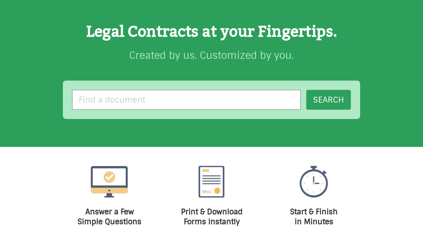 LegalContracts Landing page