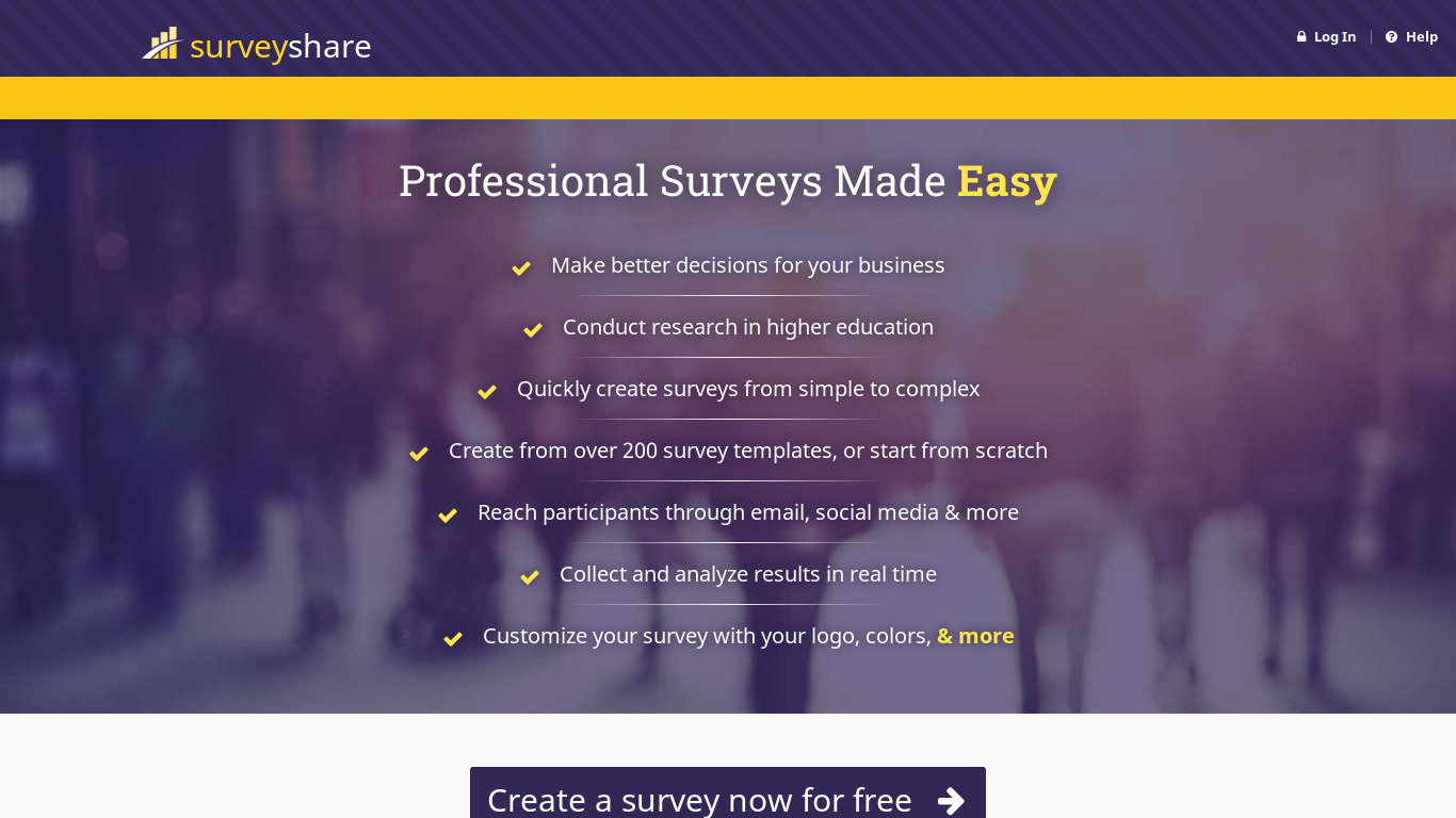 SurveyShare Landing page