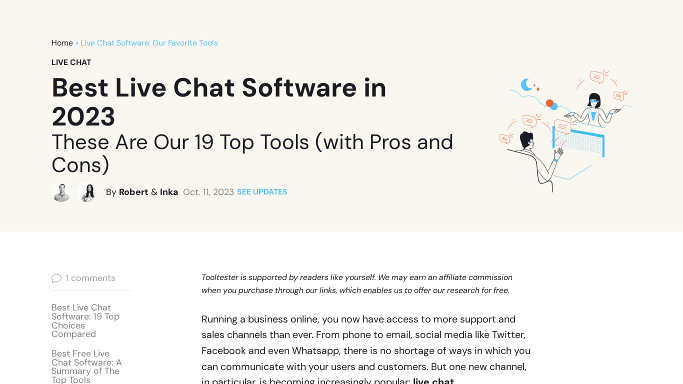 ChatToolTester Landing page