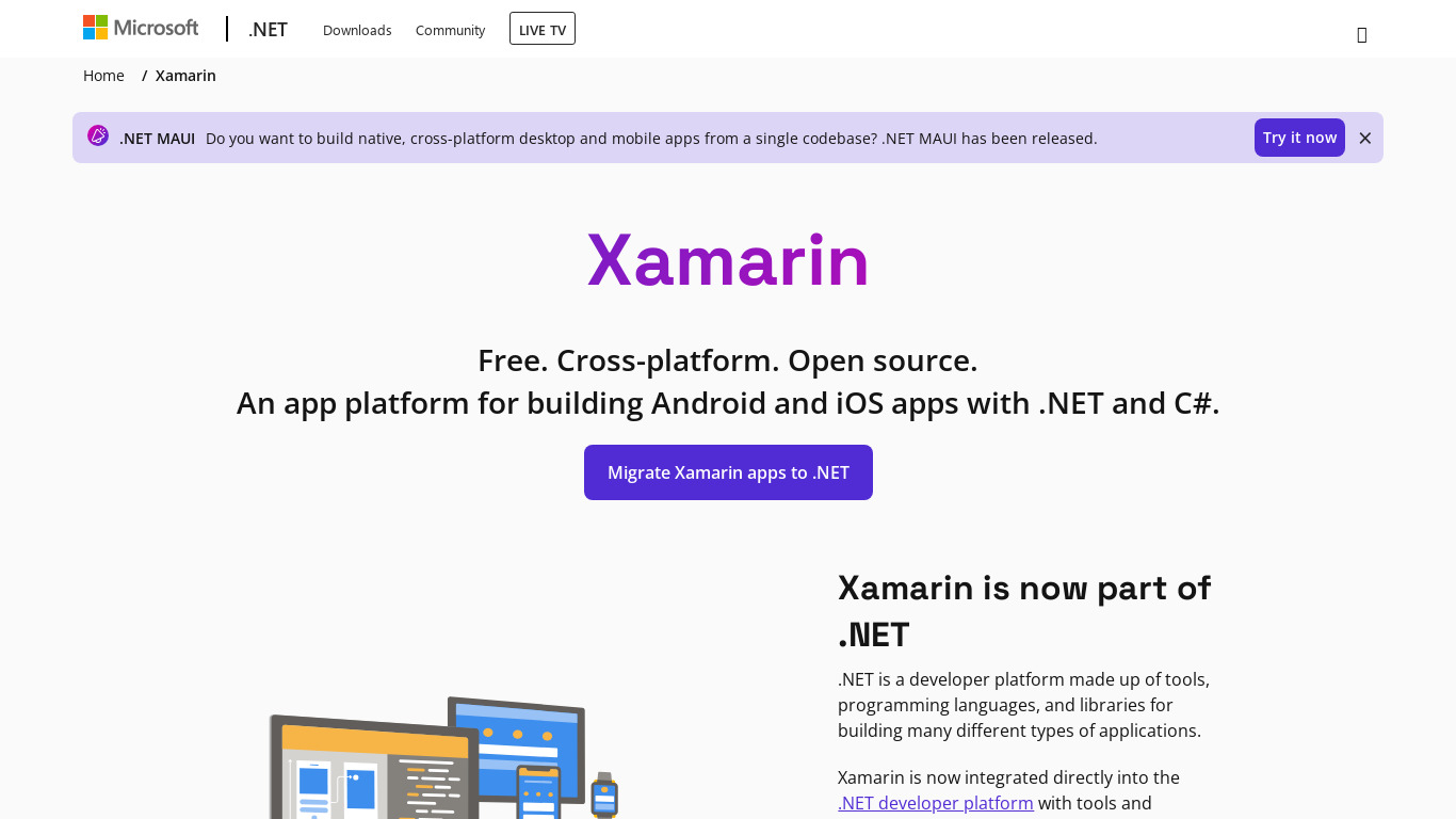 Xamarin Insights Landing page