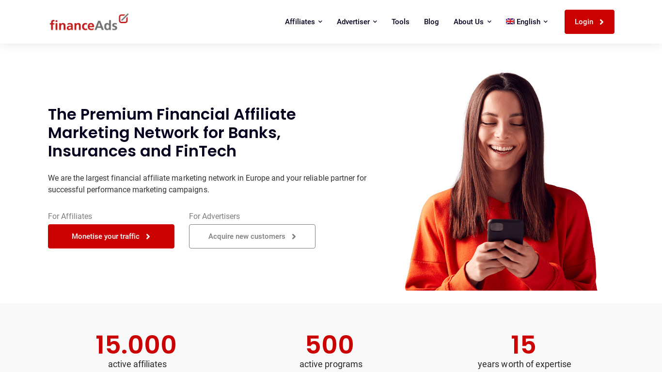 financeAds Landing page