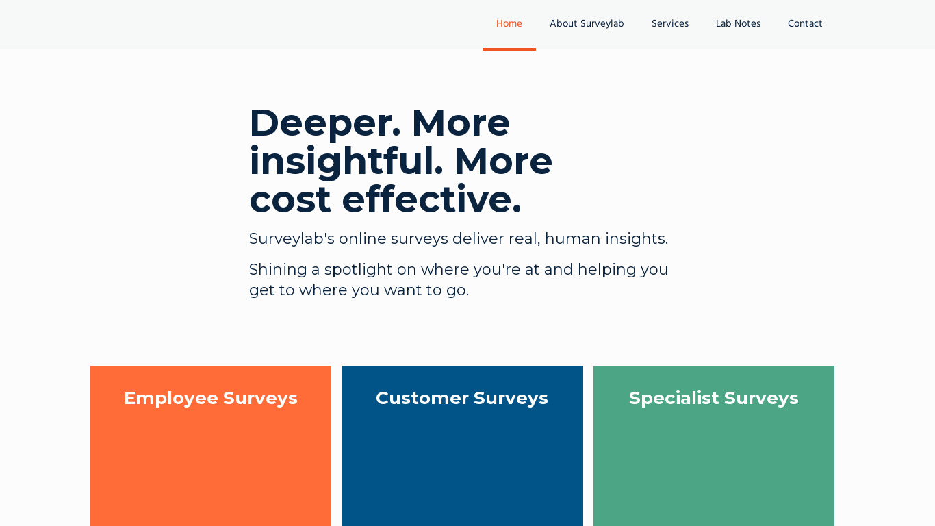 SurveyLab.co.uk Landing page