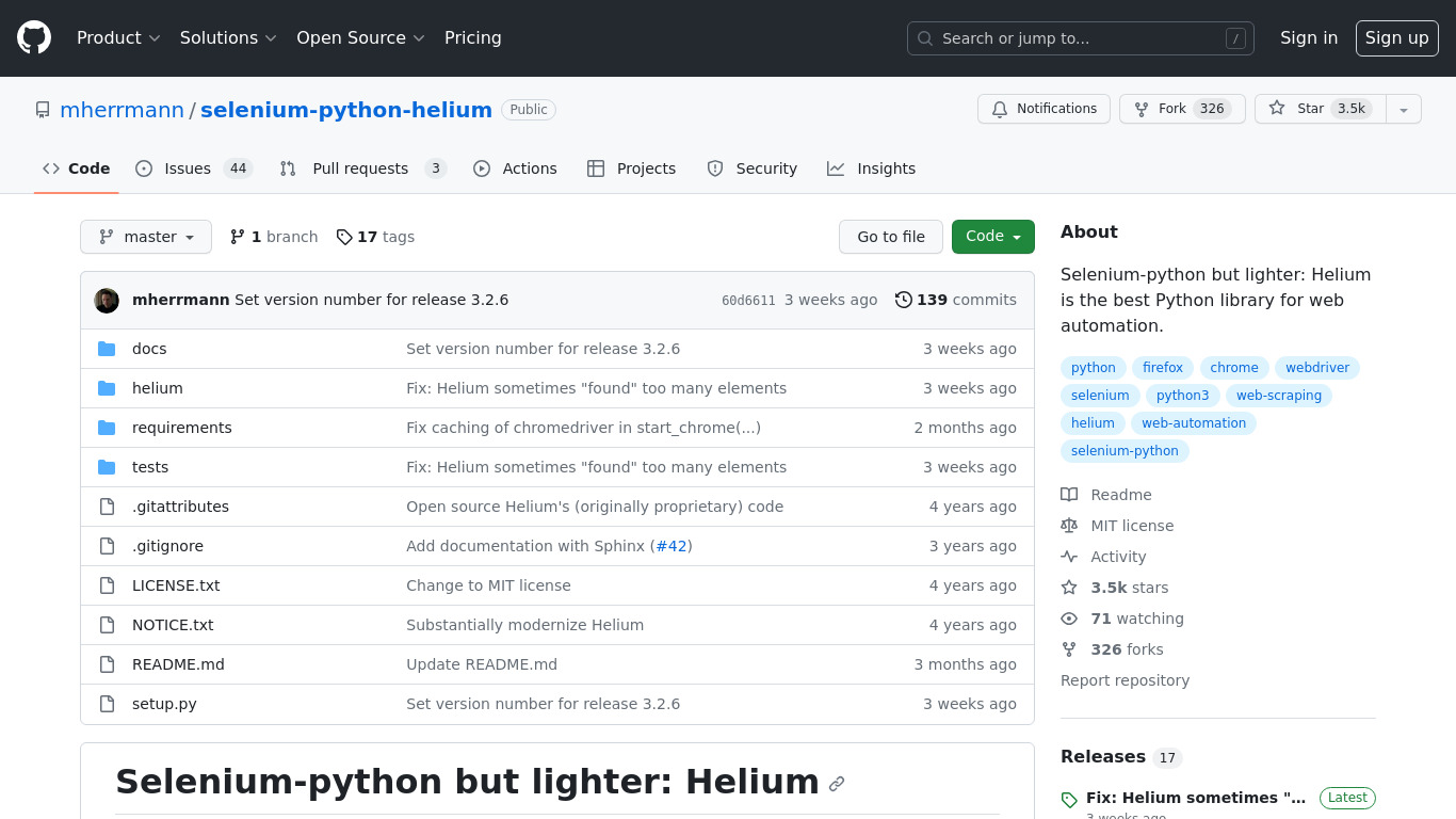 HeliumHQ Landing page