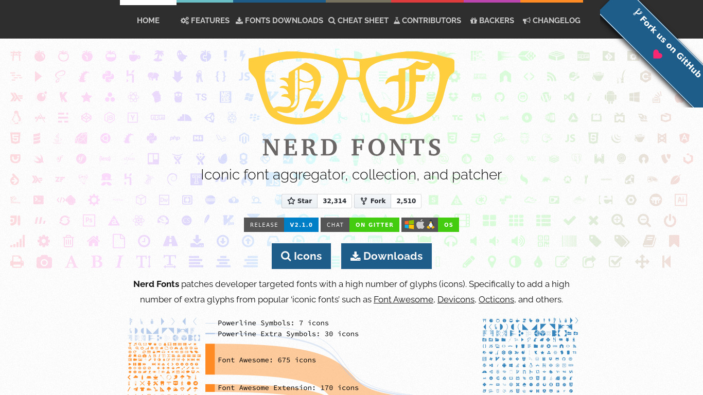 Nerd Fonts Landing page