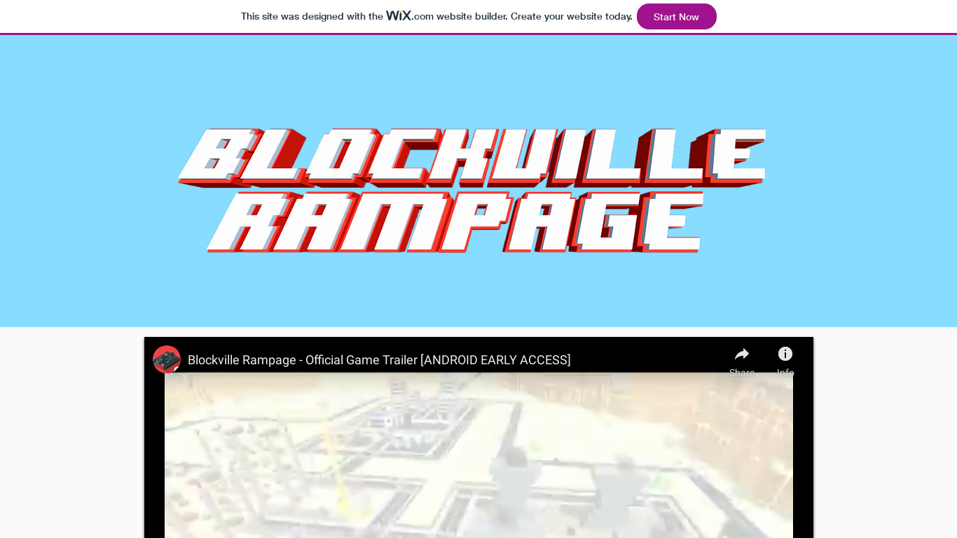 Blockville Rampage Landing page