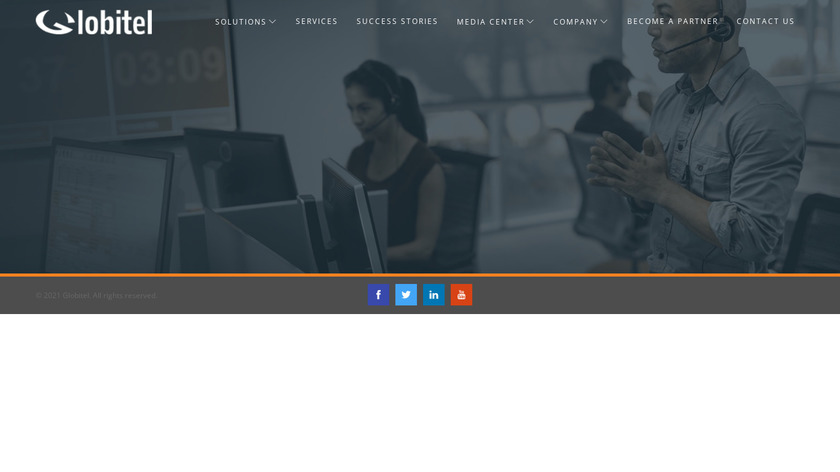 Globitel Performance Management Platform Landing Page