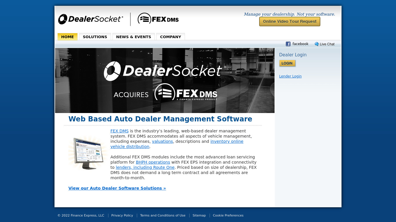 FEX DMS Landing page