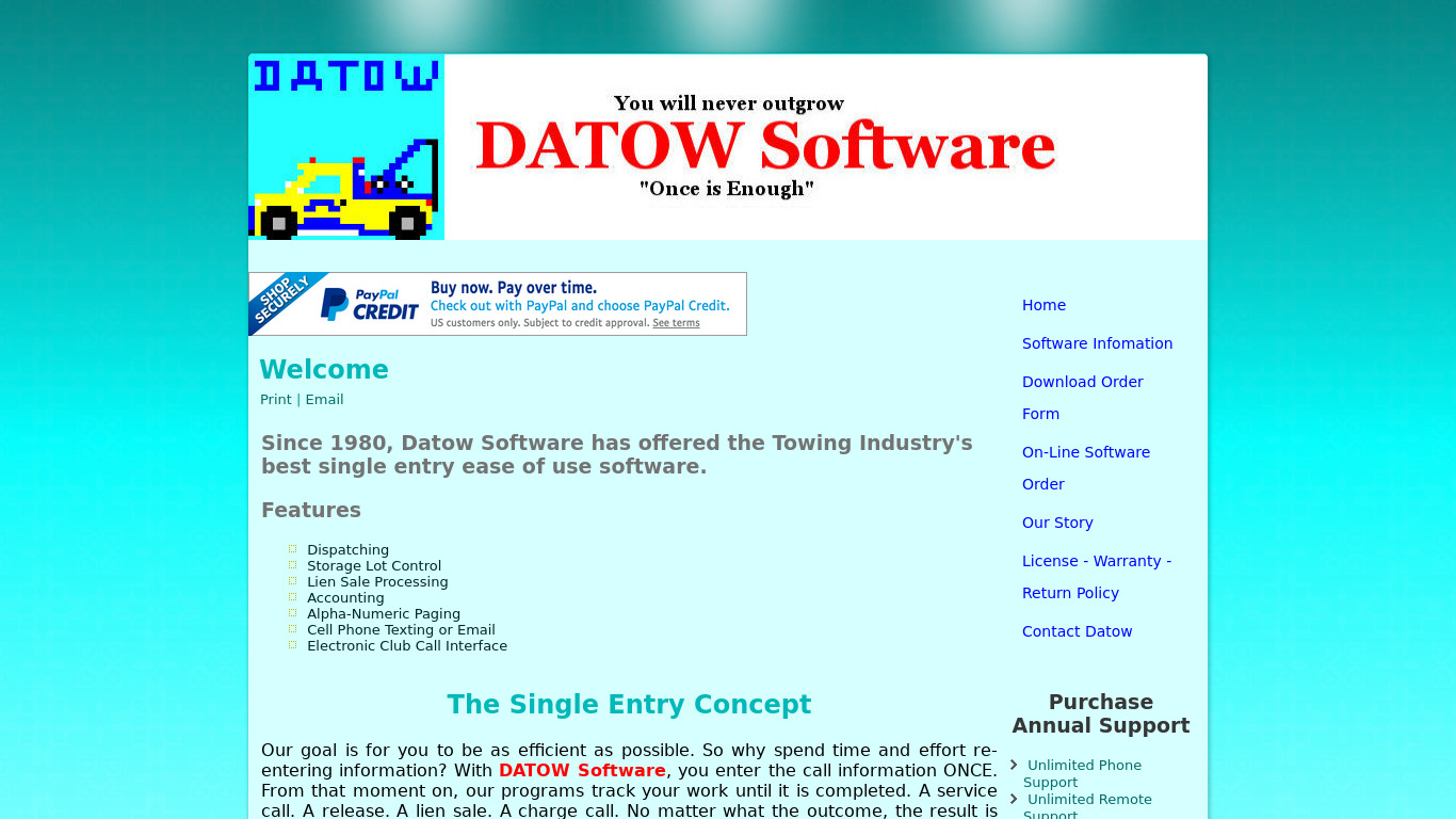 DATOW Landing page