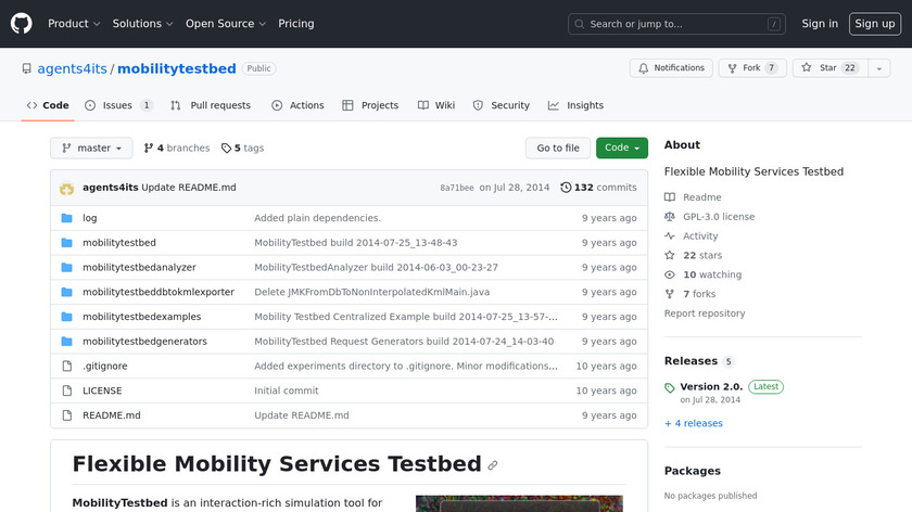 Mobility Testbed Landing Page