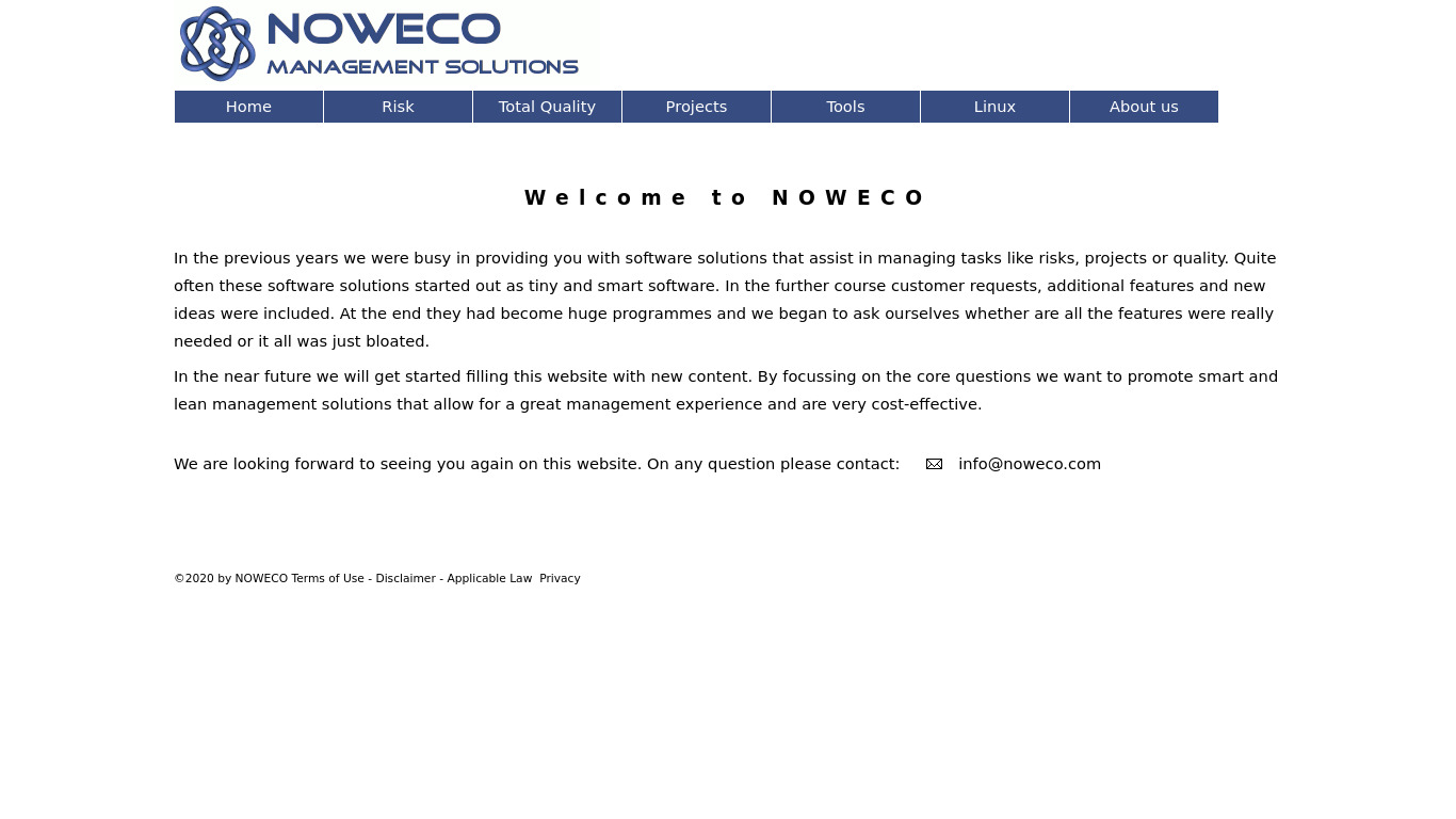Noweco Landing page