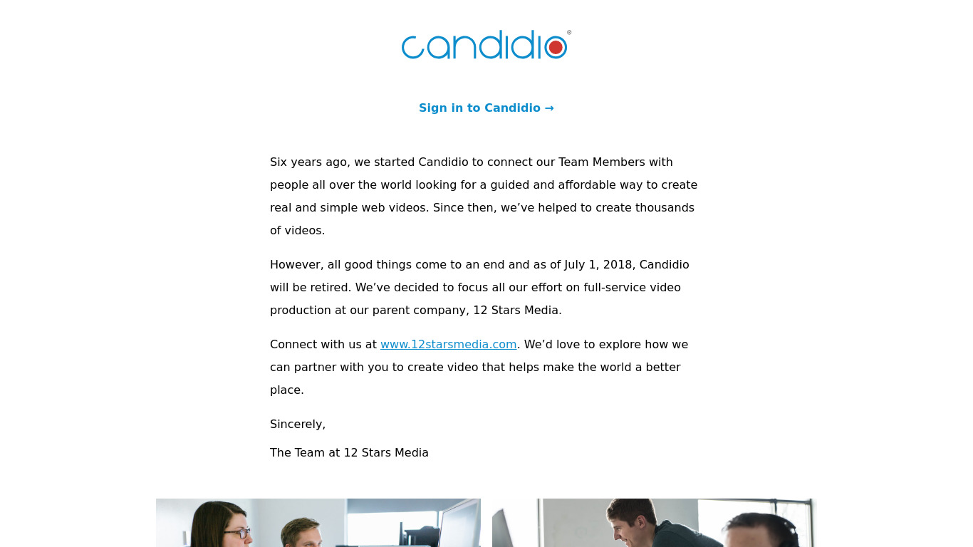 Candidio Landing page