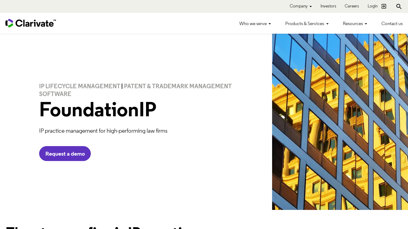 FoundationIP Landing page