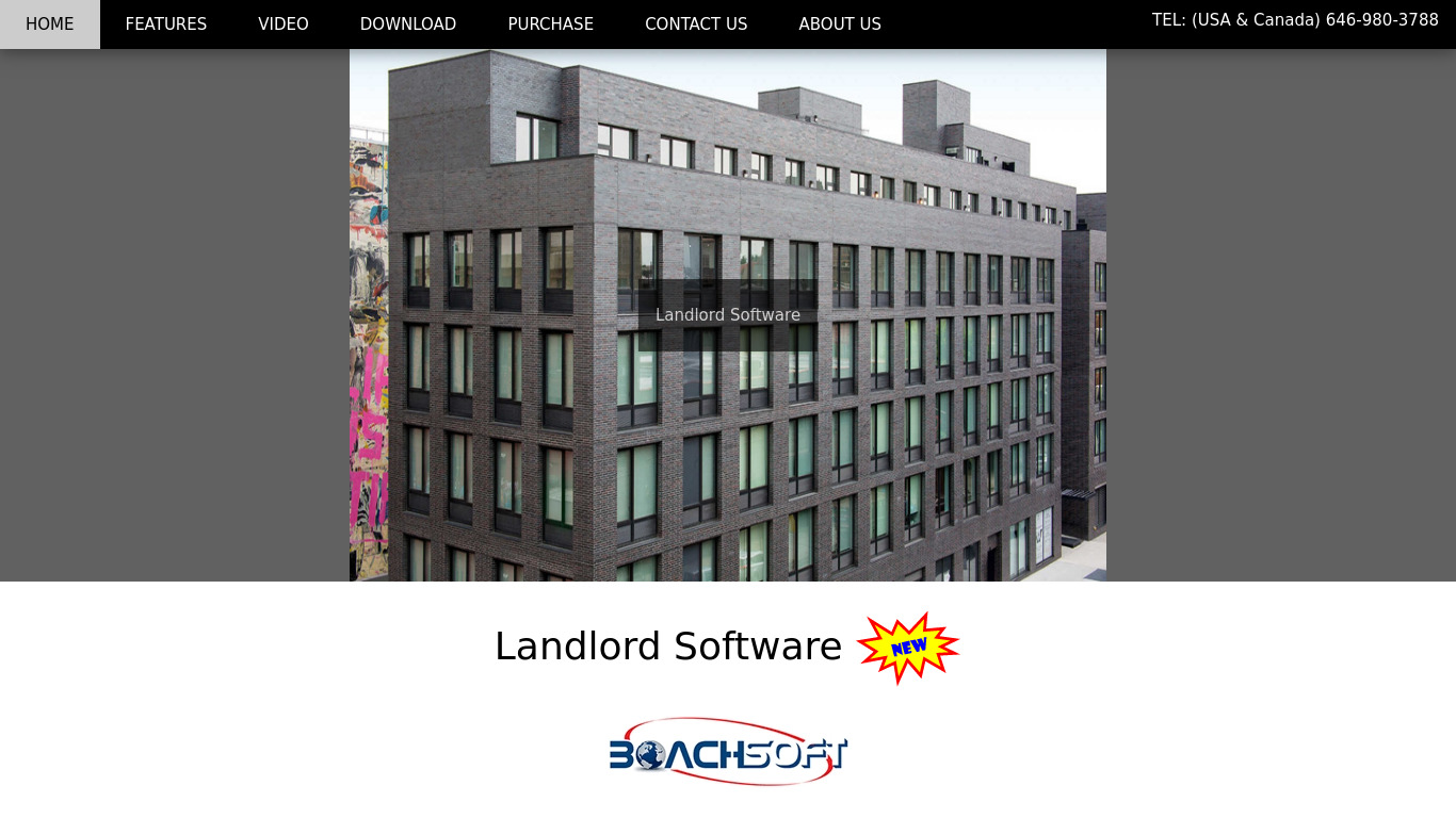 Boachsoft LandLord Landing page