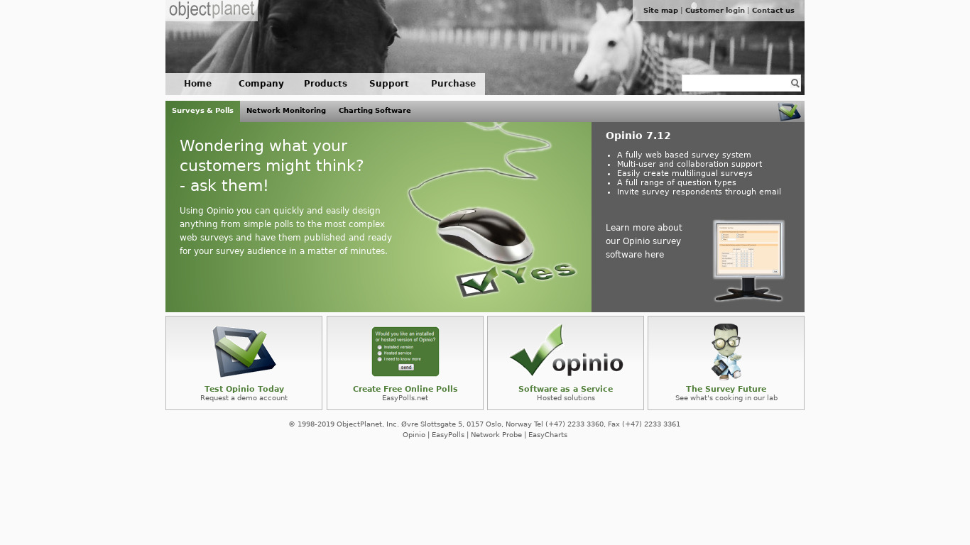Opinio 6.2 Landing page