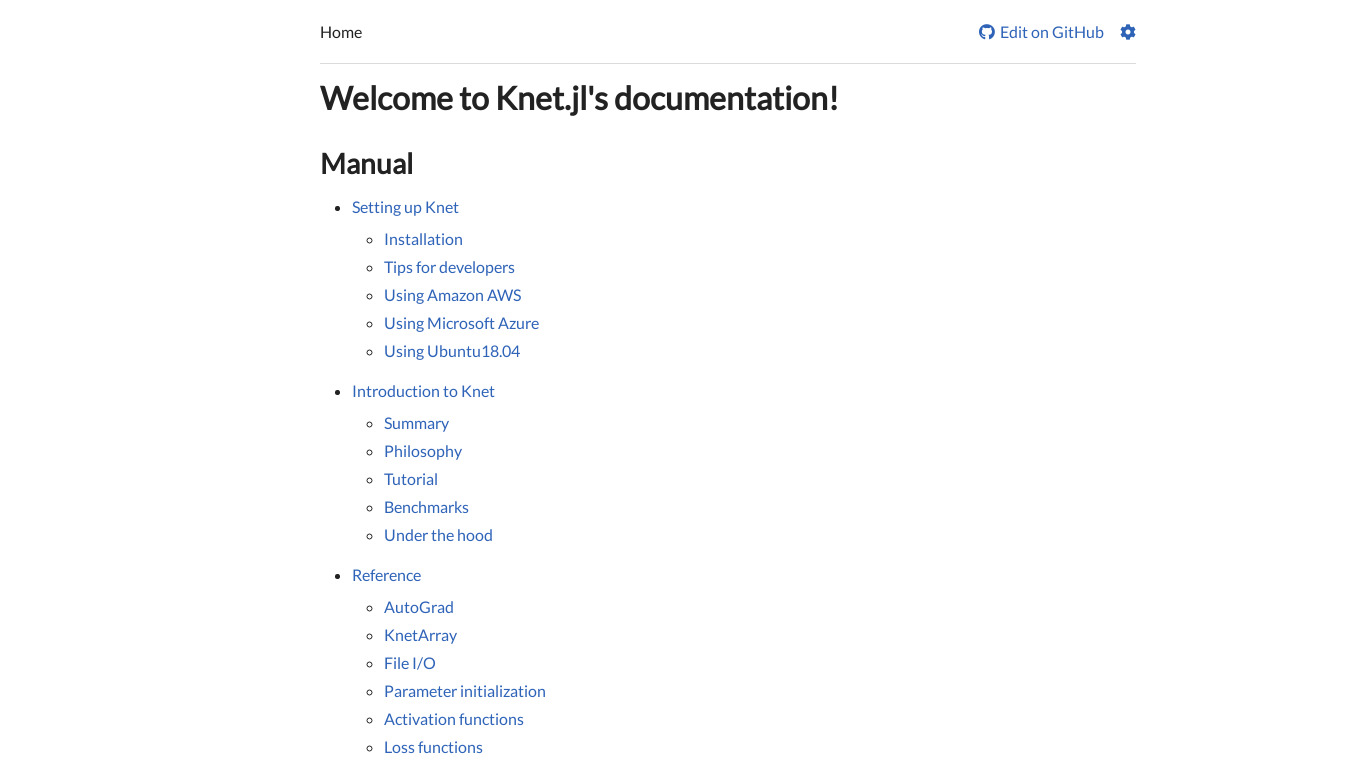 Knet Landing page