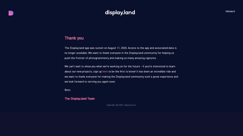 Display.land Landing Page