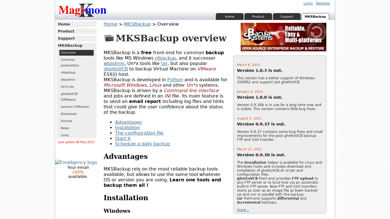 MKSBackup Landing page