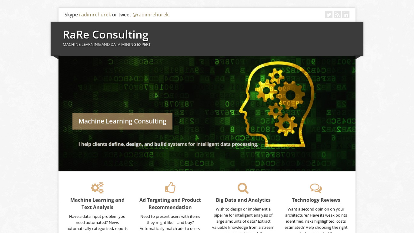 RaRe Consulting Landing page