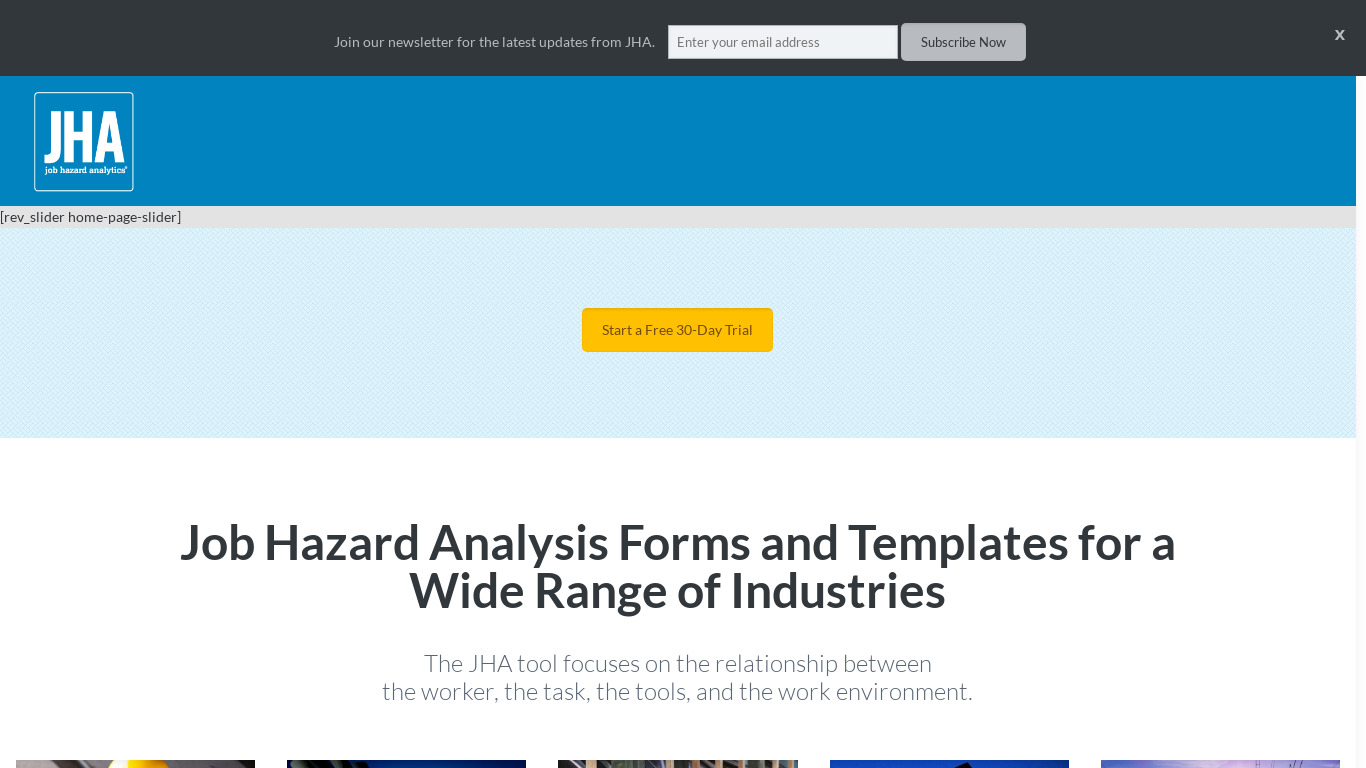 Job Hazard Analytics Landing page