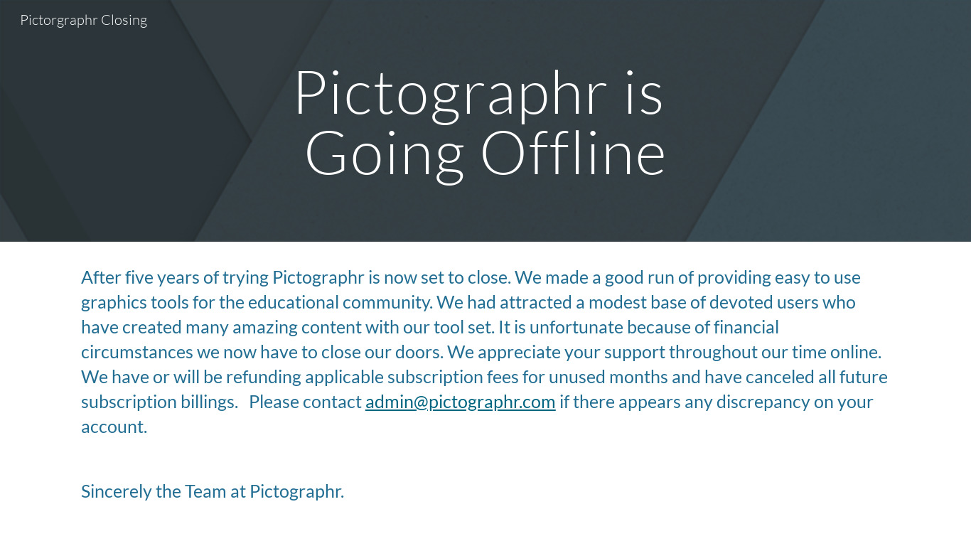 Pictographr Landing page