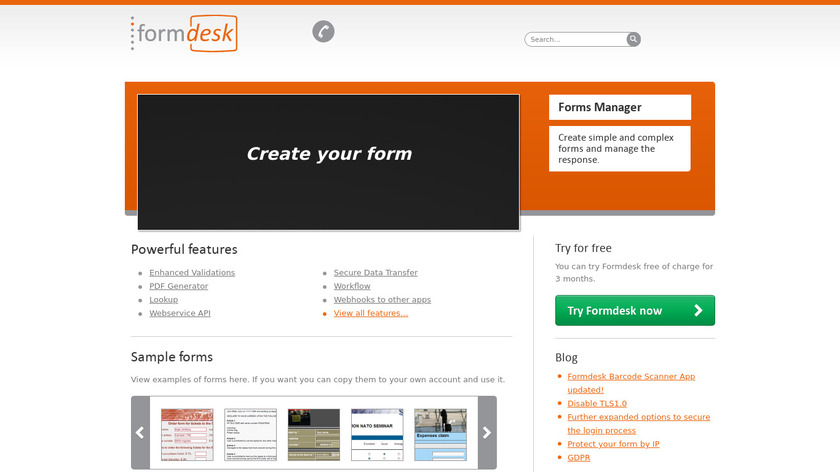Formdesk Landing Page