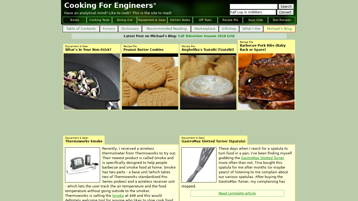 Cooking For Engineers Landing page
