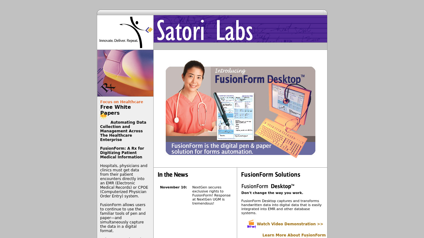 FusionForm Landing page