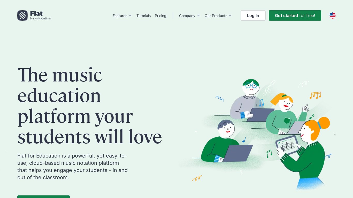 Flat for Education Landing page