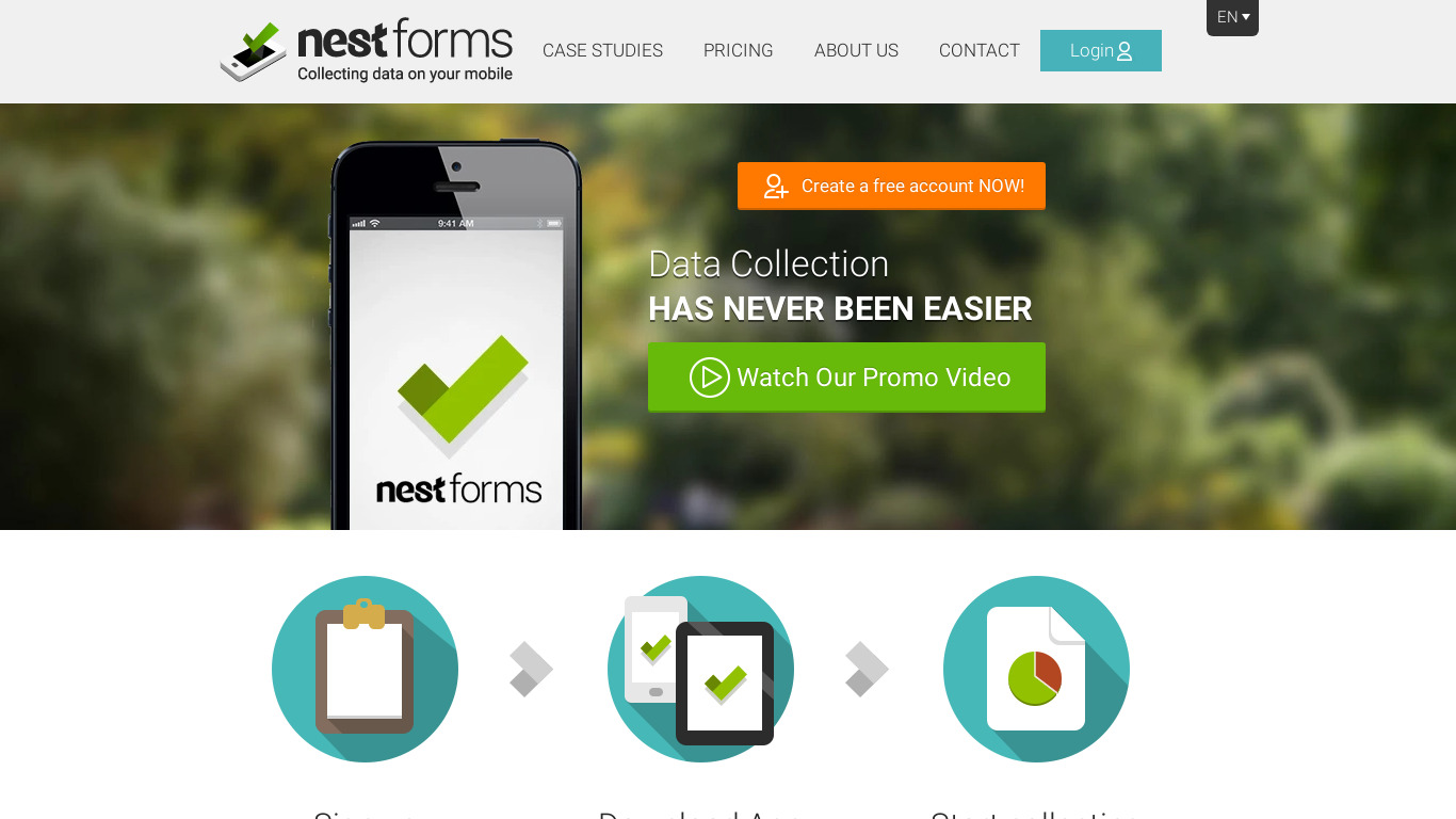 Nest Forms Landing page
