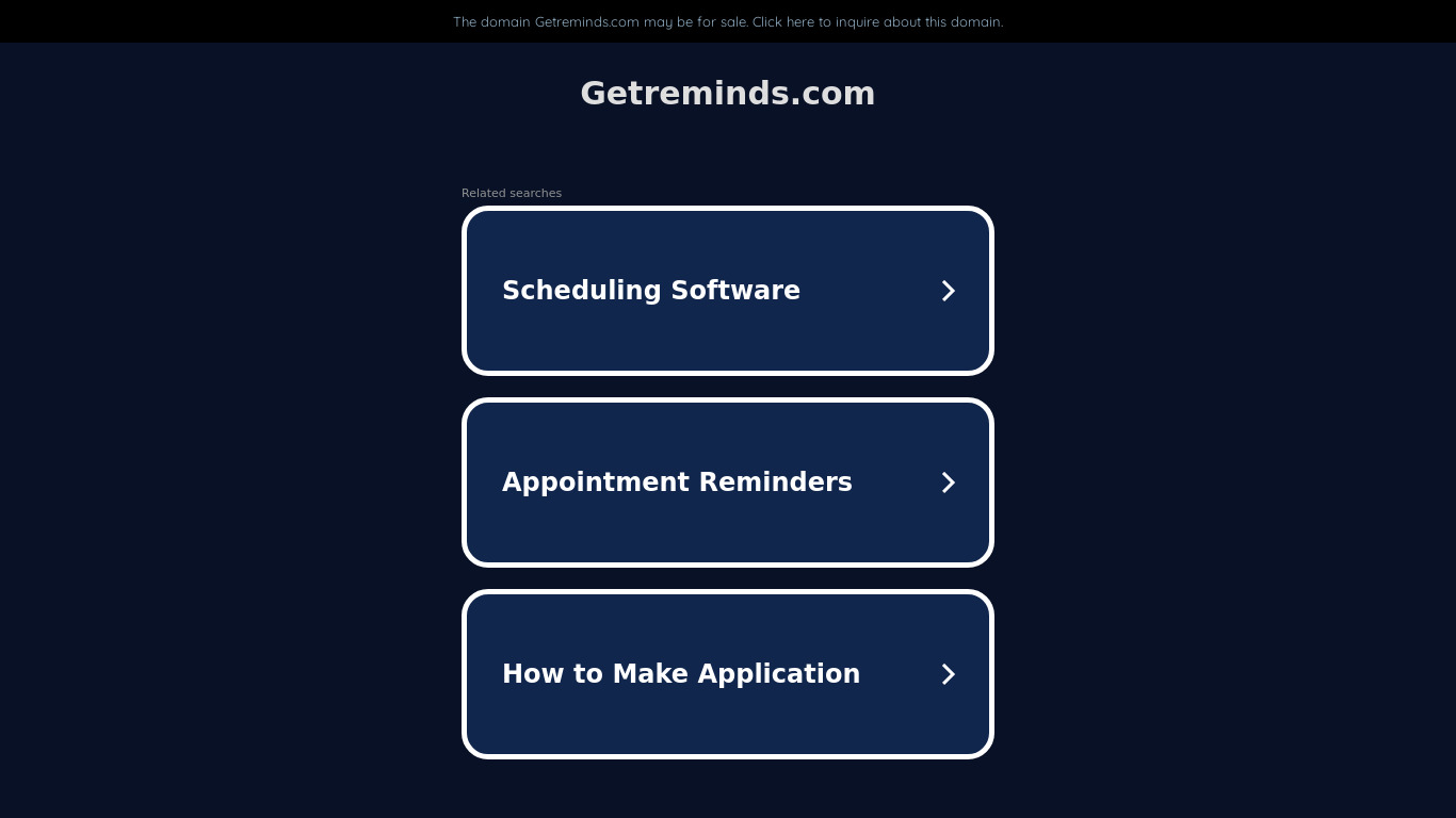 GetReminds Landing page