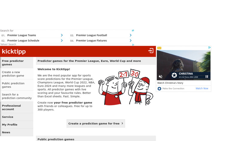 Kicktipp Landing Page