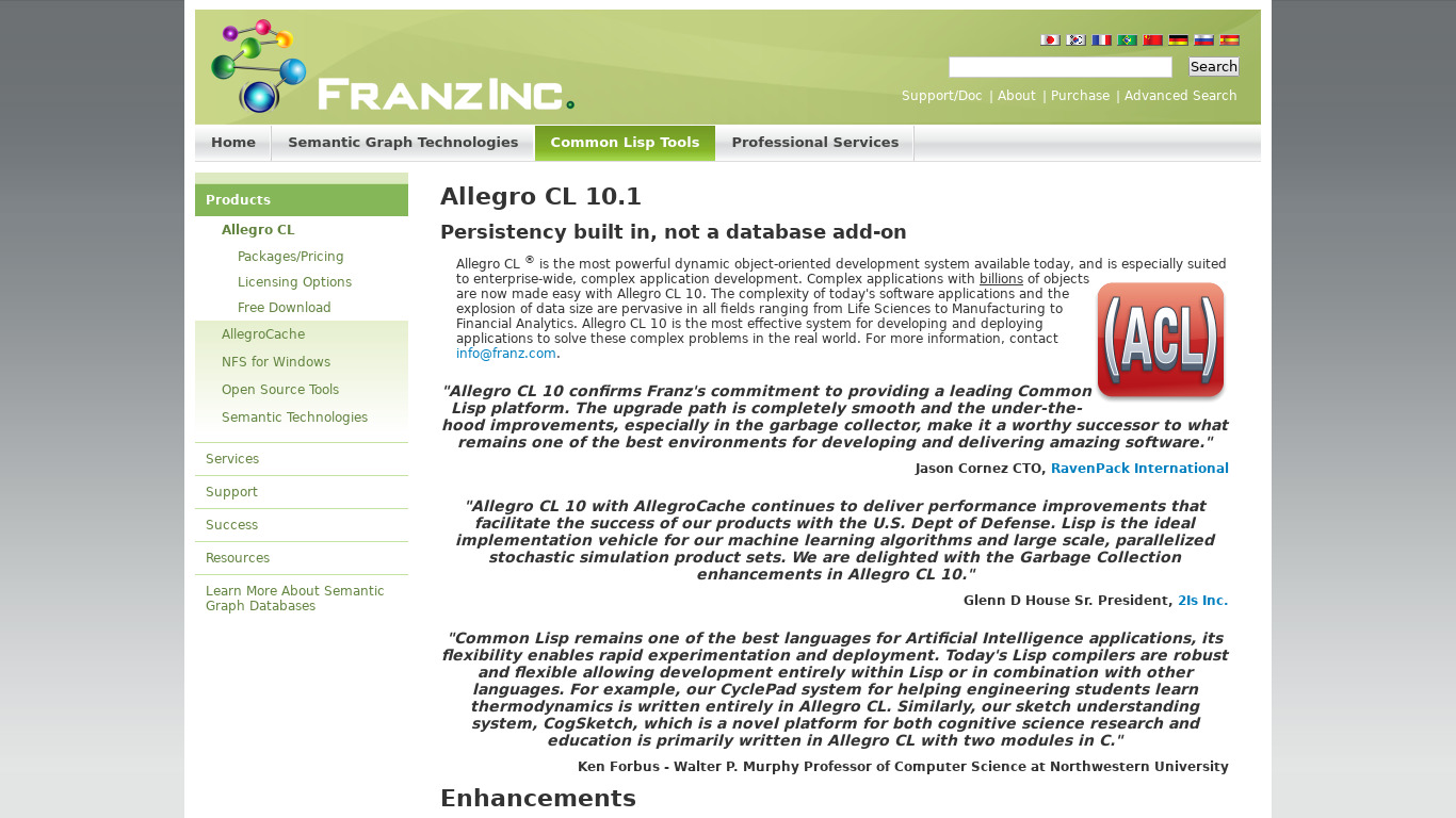 Franz Allegro CL Landing page