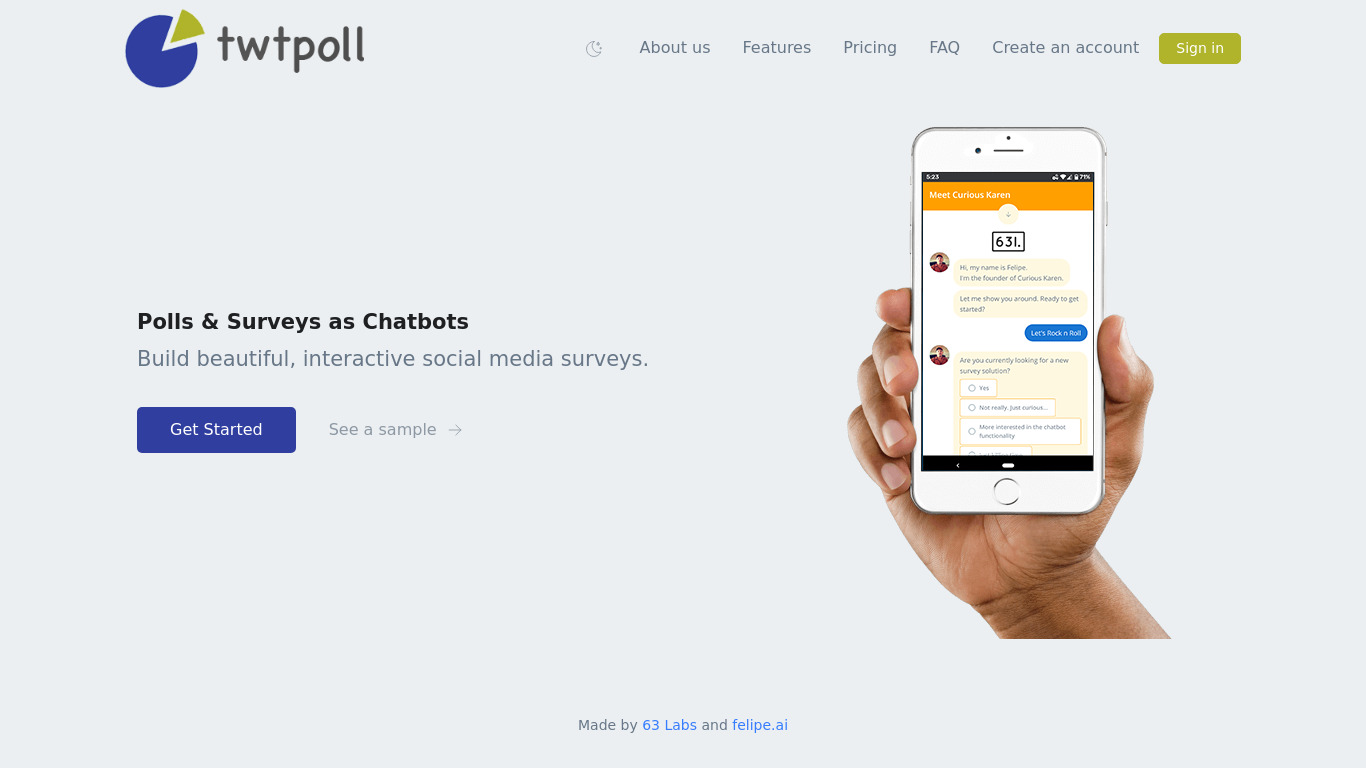 Twtpoll Landing page