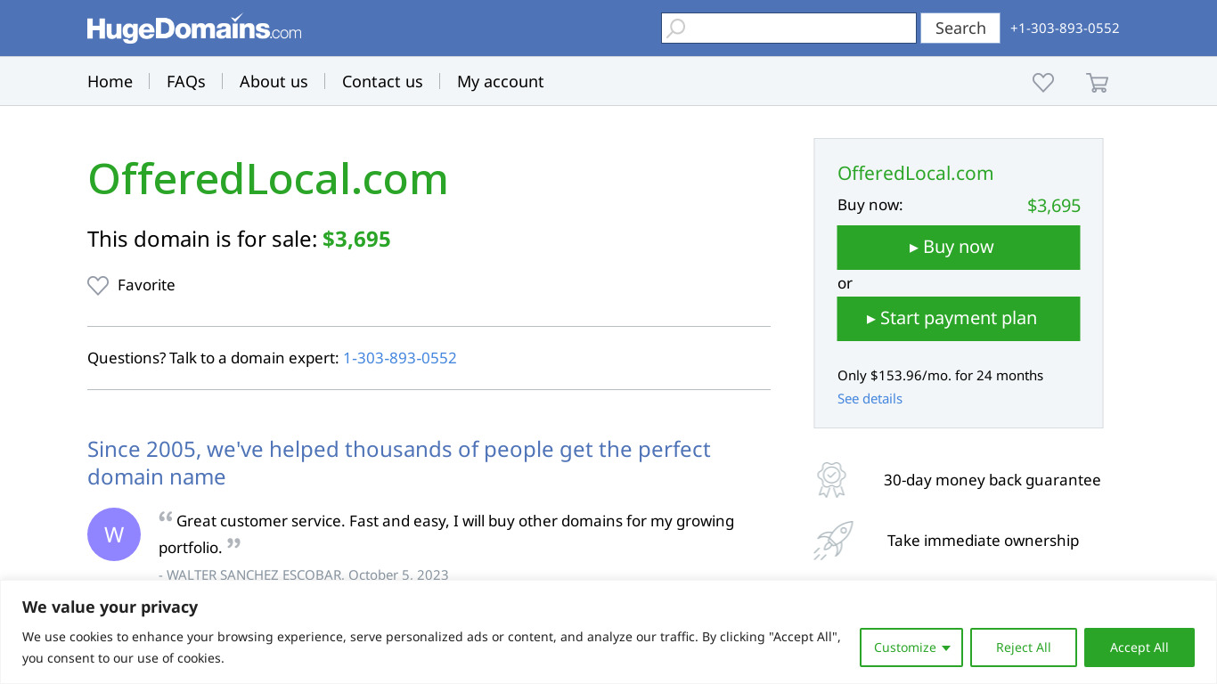 OfferedLocal.com Landing page