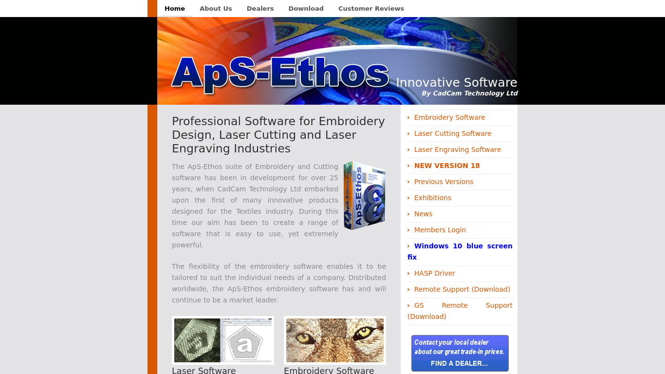 Aps-Ethos Landing page