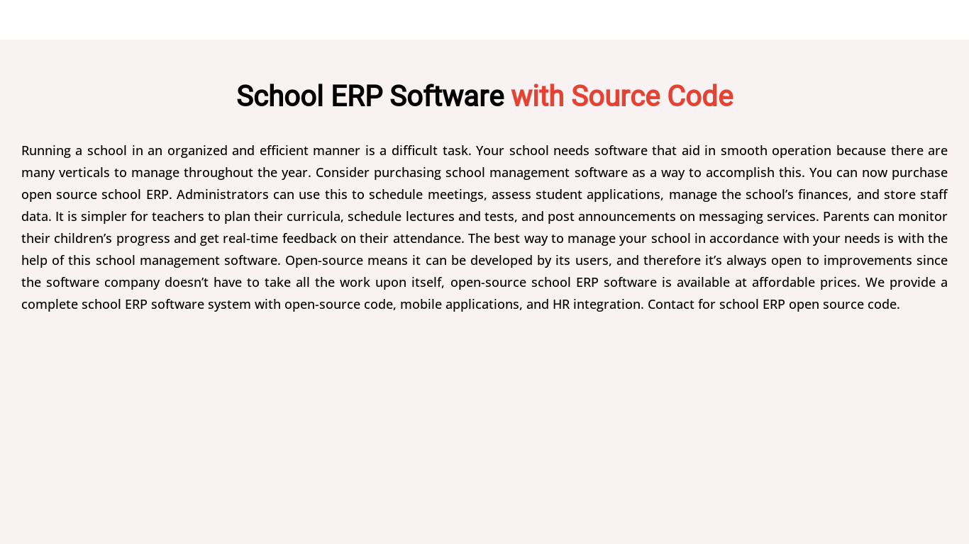 eduWare School Management Software Landing page