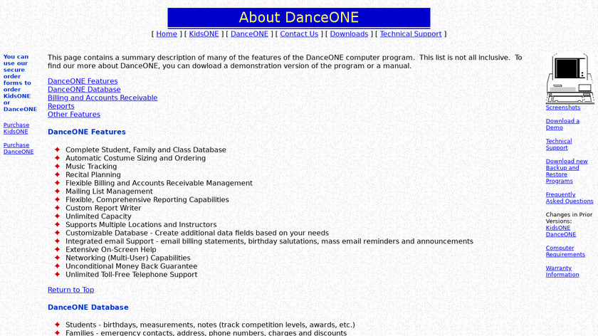 kidsonesoftware.com DanceONE Landing Page