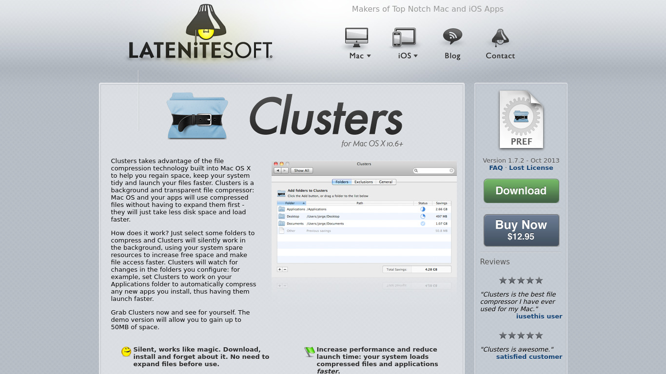Clusters Landing page