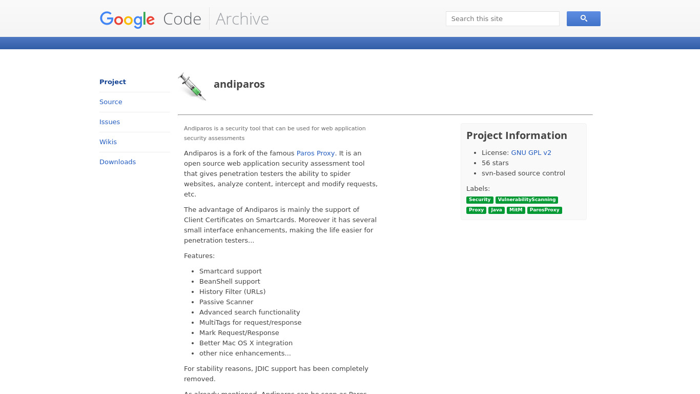 Andiparos Landing page