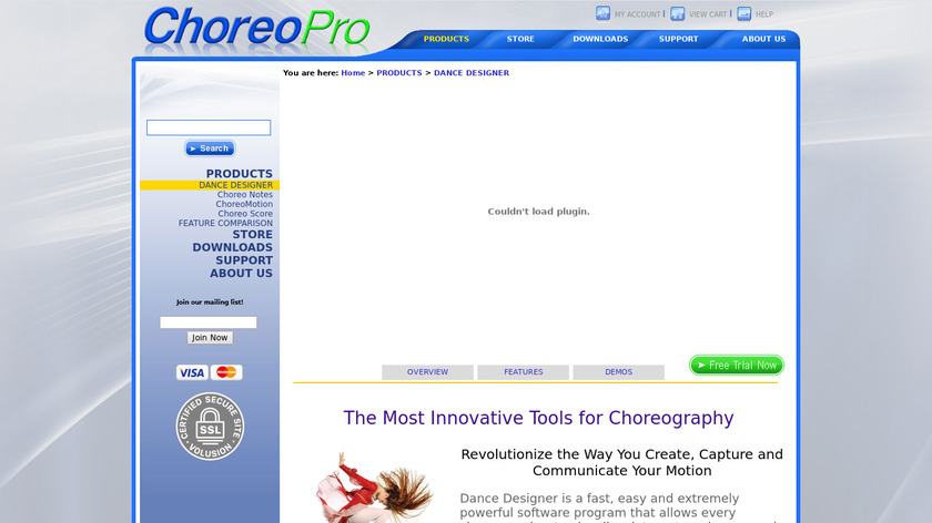 ChoreoPro Dance Designer Landing Page