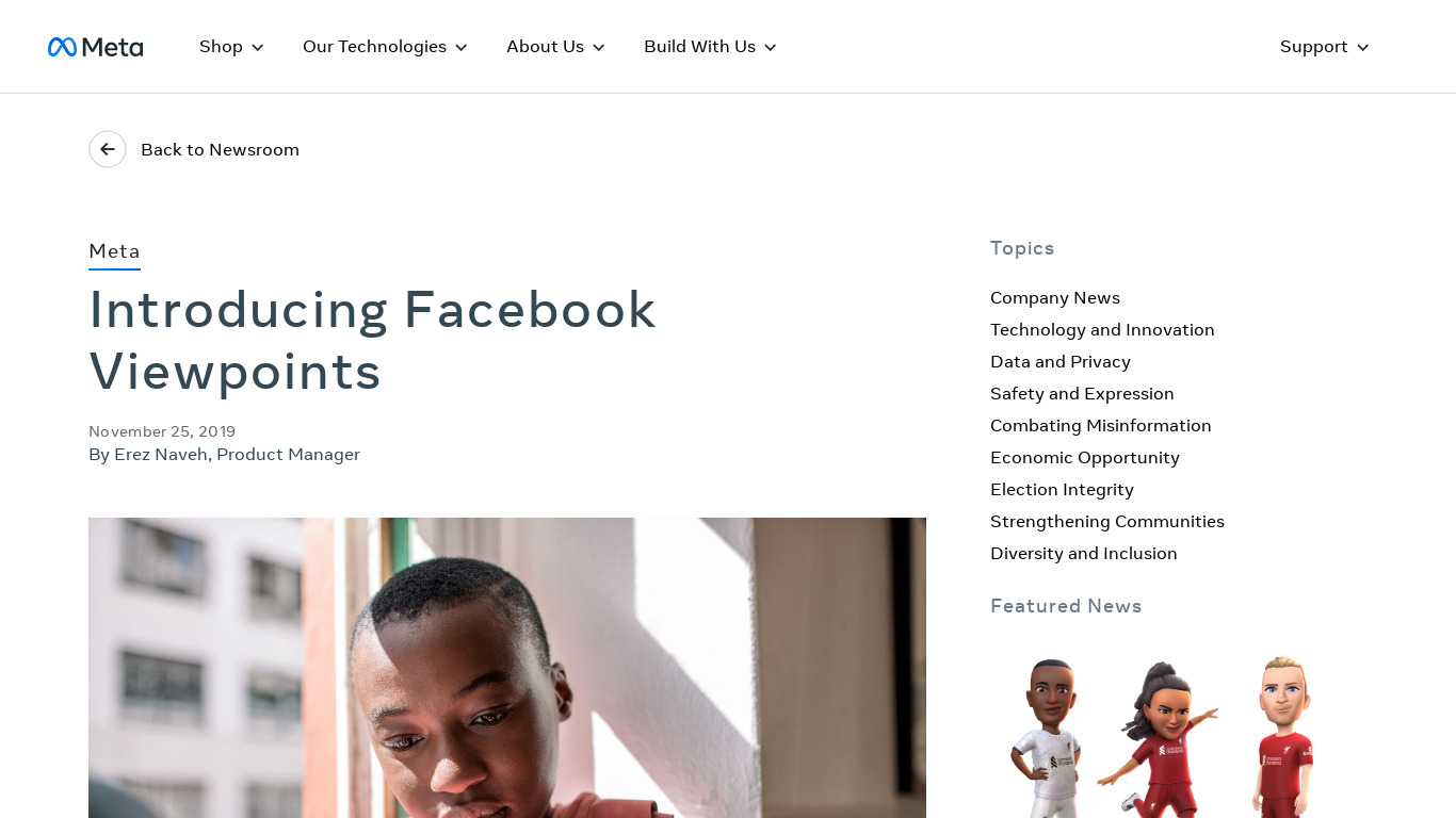 Facebook Viewpoints Landing page
