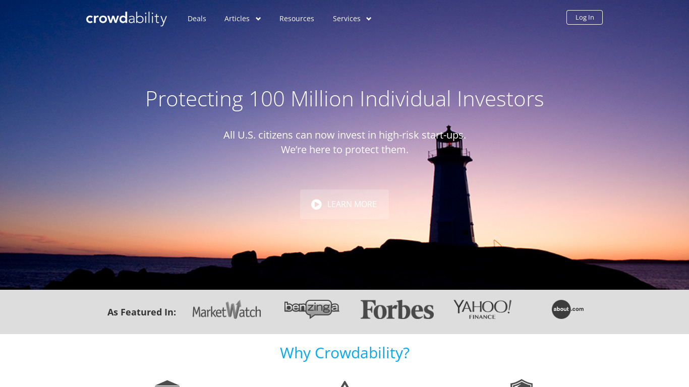 CrowdabilityIQ Landing page