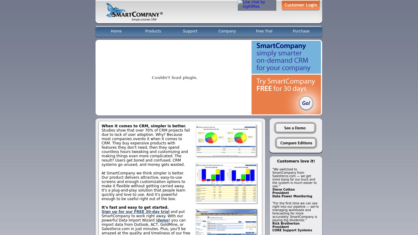 SmartCompany Landing page