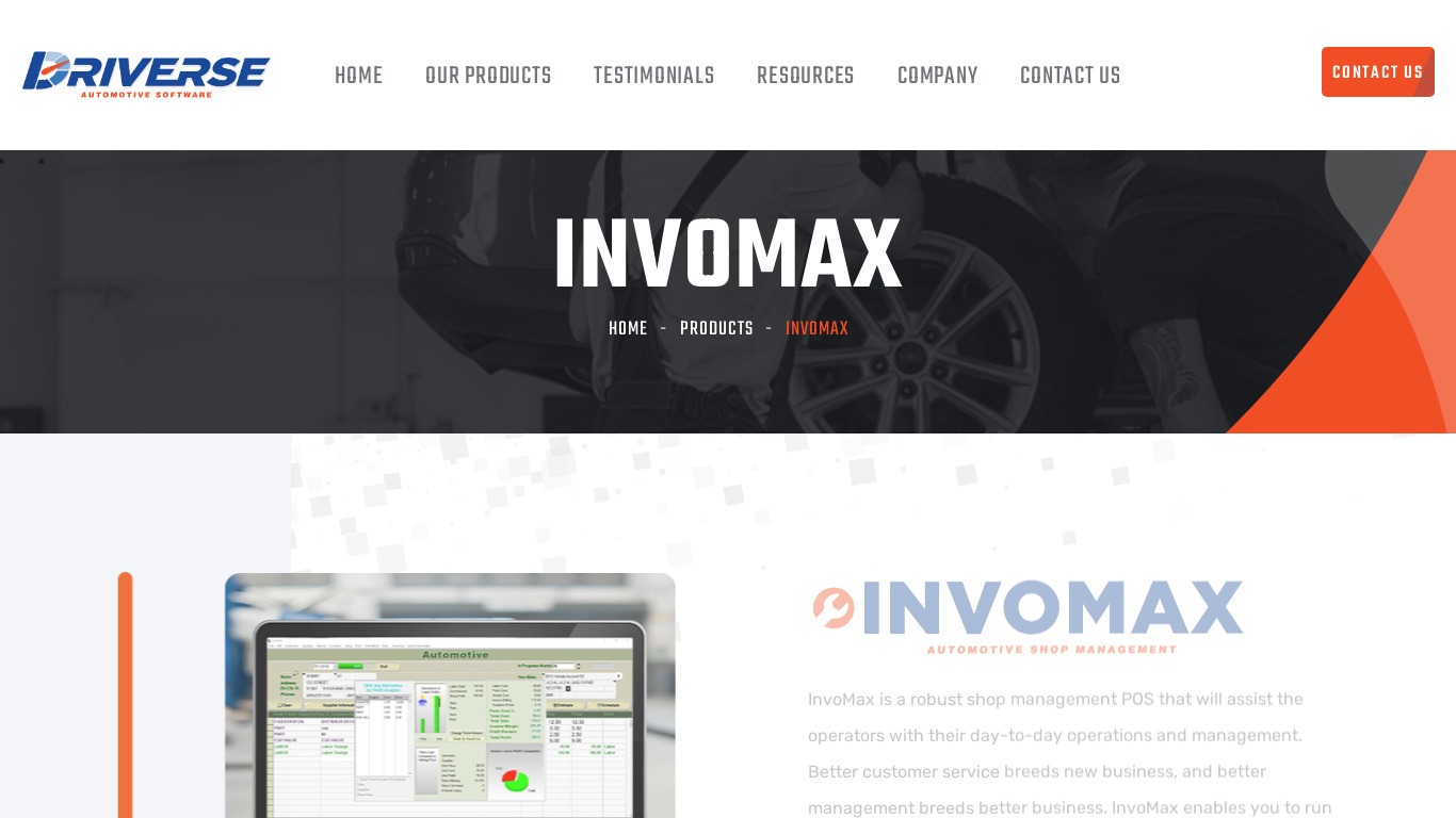InvoMax Landing page