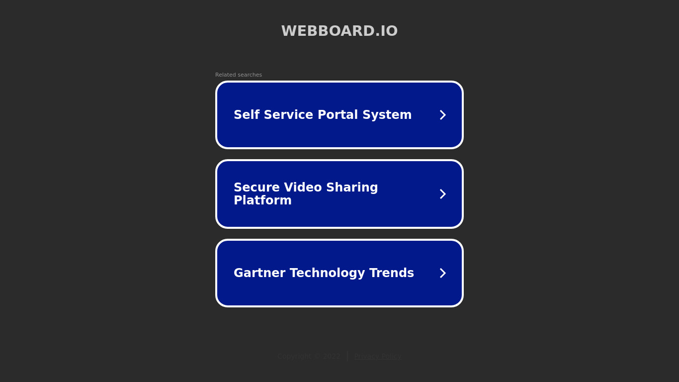 WebBoard Landing page