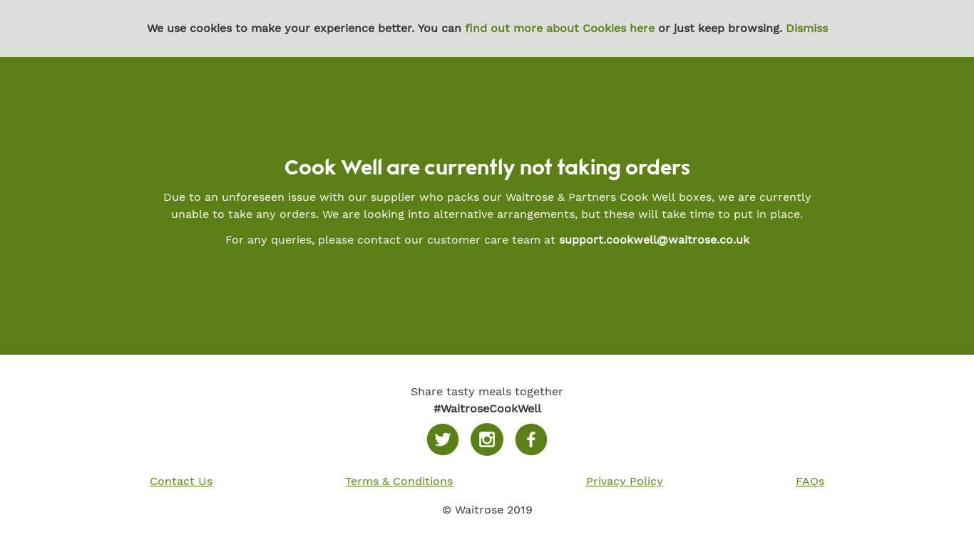 Cook Well from Waitrose Landing page